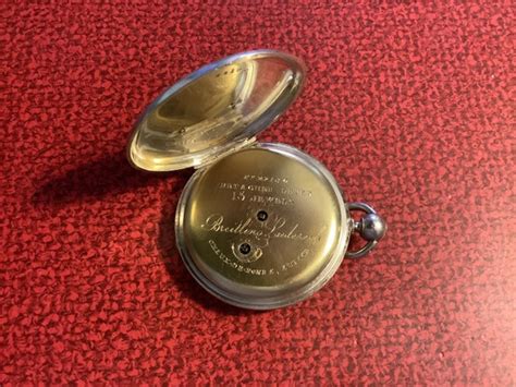 Rare Vintage 1850s Breitling Laederich Pocket Watch 